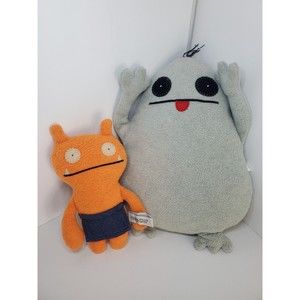 Vintage Ugly Dolls Set 2007 Ugly Ghost & 2002 Wage With Denim Apron